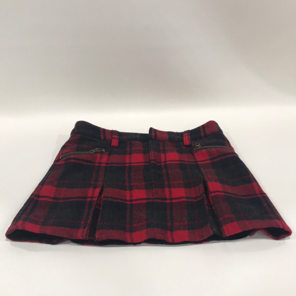 Free people plaid pleated mini skirt size 0